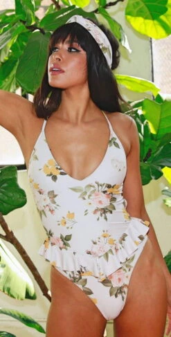 P2F Dita One Piece Swimsuit In Vintage Rose