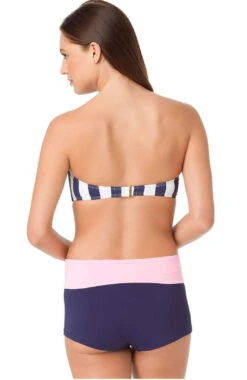 Anne Cole High Waist Skort Bikini Bottom In Navy