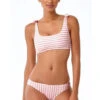 Anne Cole Studio Coral And White Striped Bikini Top