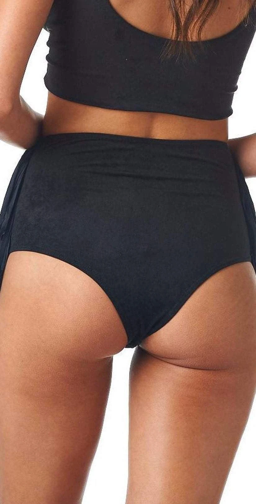 Montce Faux Suede High Rise Bottom In Black 1 Montce Faux Suede High Rise Bottom In Black