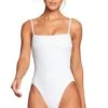 Vitamin A Jenna Full Cut One Piece Swimsuit In White EcoTex