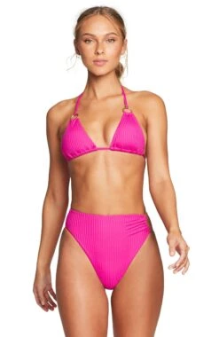 Vitamin A EcoRib Cosmo Halter Bikini Top -Southbeachswimsuits Shop 252TERMGF