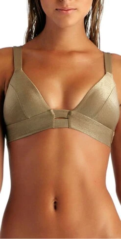 Vitamin A Neutra Bralette Top In Bronze Metallic