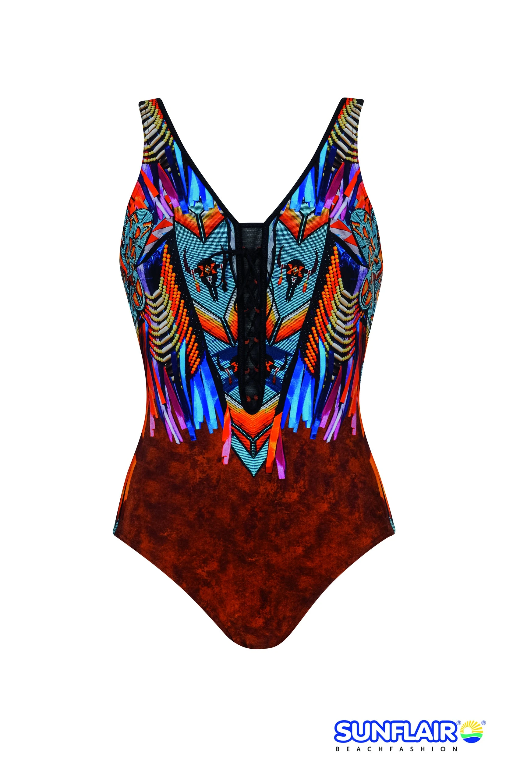Sunflair Brown Feather One Piece 1 Sunflair Brown Feather One Piece