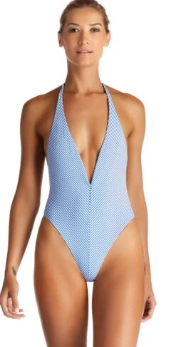 Vitamin A Demi One Piece Swimsuit In Hamptons Stripe 803M HAM