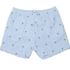 Bermies Mens Swim Trunk In Palm Stripes -Southbeachswimsuits Shop 9