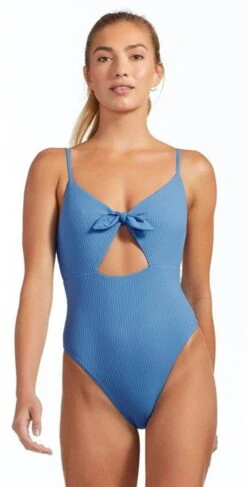 Vitamin A EcoRib Alma One Piece Swimsuit In Mediterranean Blue