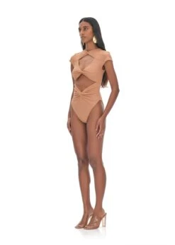 ALUNA NUDE ONE PIECE SWIMSUIT -Southbeachswimsuits Shop AndreaIyamah SS22 ECOMMERCE ALUNA ONEPIECE SWIMSUIT MOCHA 1323 NUDE SIDE