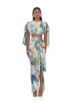 HALIMA ABSTRACT BARK WRAP SKIRT -Southbeachswimsuits Shop AndreaIyamahSS22ECOMMERCE03379