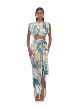 HALIMA ABSTRACT BARK WRAP SKIRT -Southbeachswimsuits Shop AndreaIyamahSS22ECOMMERCE03382