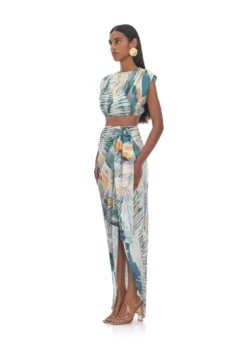 HALIMA ABSTRACT BARK WRAP SKIRT -Southbeachswimsuits Shop AndreaIyamahSS22ECOMMERCE03383