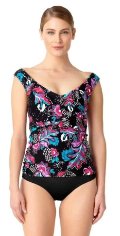 Anne Cole Off The Shoulder Wrap Tankini Top 5 Anne Cole Off The Shoulder Wrap Tankini Top -Southbeachswimsuits Shop Anne Cole 18MT22356 18MB36001 F