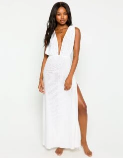 Annika Maxi Dress - White -Southbeachswimsuits Shop B12122C4 WHTE 1 cropped