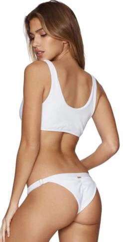Beach Bunny Rib Tide Skimpy Bottoms In White B17125B2-WHT