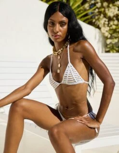 Hard Summer Triangle Top - White -Southbeachswimsuits Shop HARD SUMMER TRIANGLE TOP TIE SIDE WHITE 7