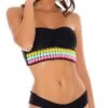 Luli Fama Night Lights Cinched Bandeau Top In Black