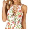 Montce DA Lace-Up One Piece In Rose Print
