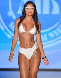 Natalie High Waist Bottom - White Shiny Rib -Southbeachswimsuits Shop PARAISO BEACH BUNNY SPSU23 RUNWAY JOSIE TRIANGLE TOP NATALIE HIGH WAIST BOTTOM WHTE 2 ba59ca2d 3c1b 41bf 96ae ab510672e719