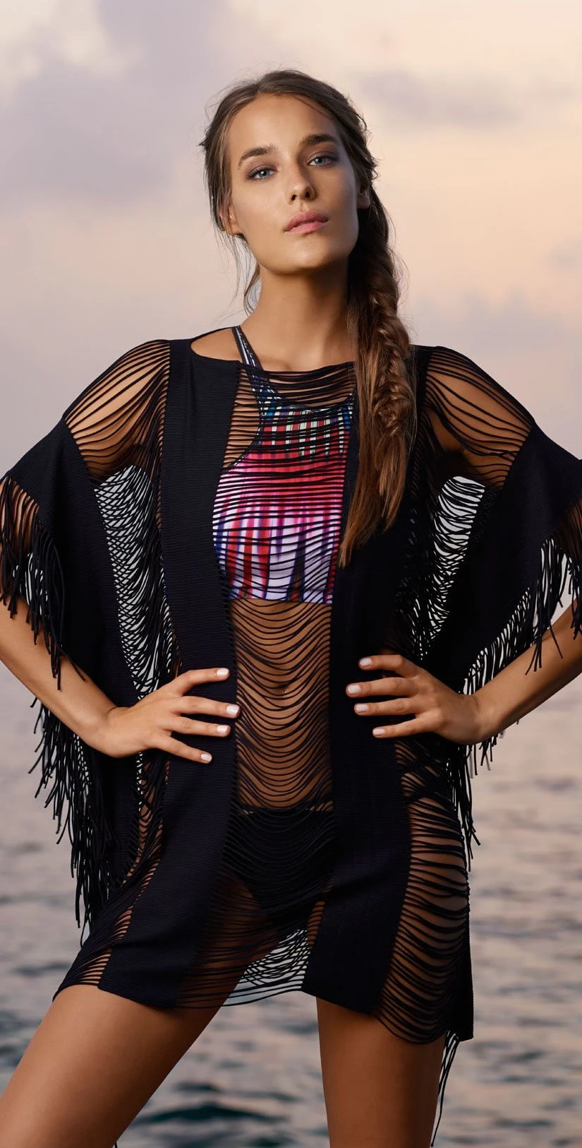 PilyQ Black Gold Monique Cover Up In Black 3 PilyQ Black Gold Monique Cover Up In Black - Image 3