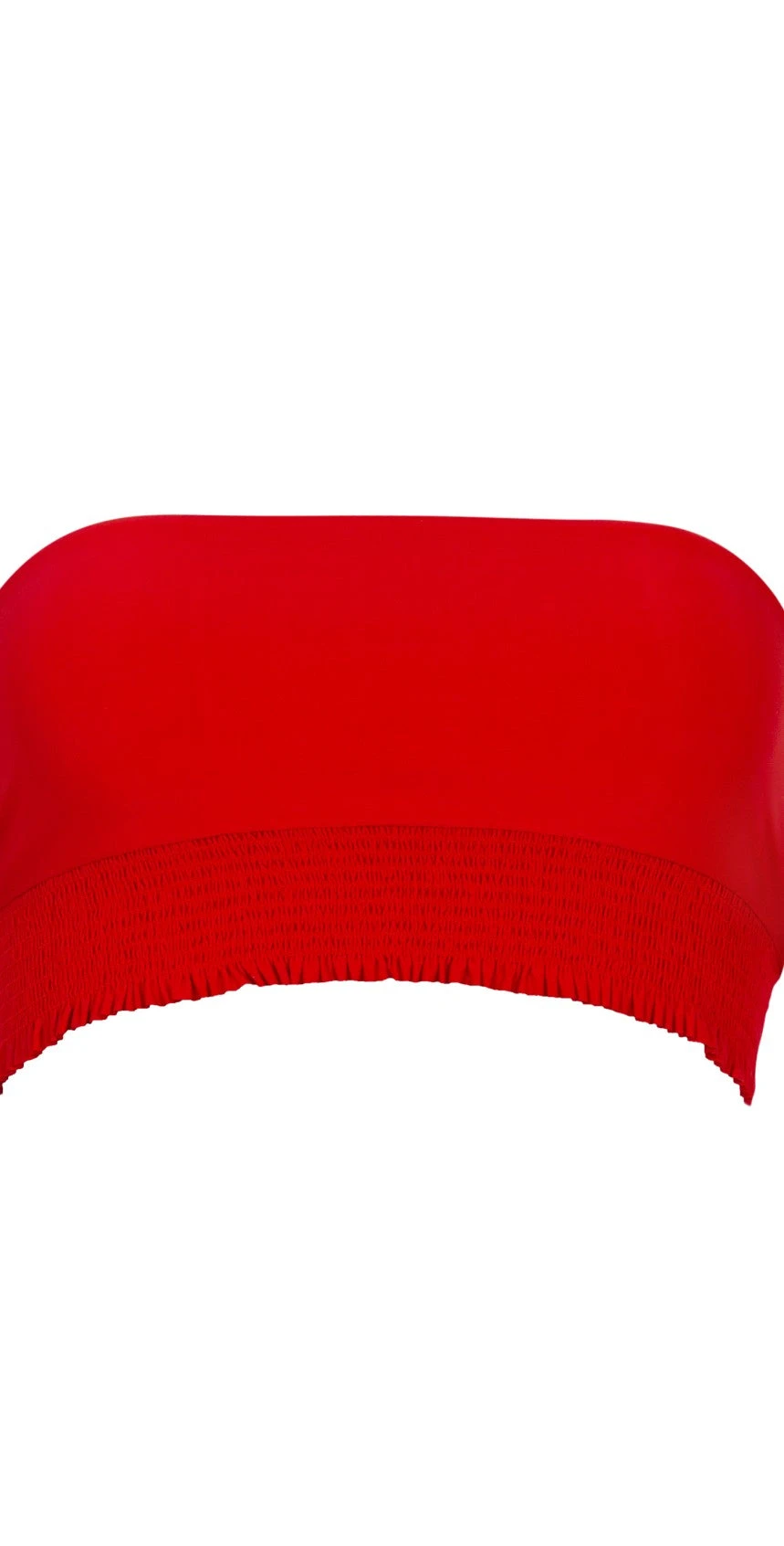 PilyQ Red Coral Smocked Bandeau Bikini Top 3 PilyQ Red Coral Smocked Bandeau Bikini Top - Image 3