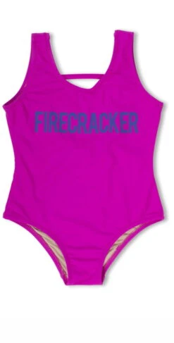 Shade Critters Girls Firecracker One Piece Swimsuit In Pink