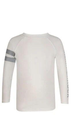Snapperrock Boy's Arm Band Long Sleeve Rashguard Top In White B20052L