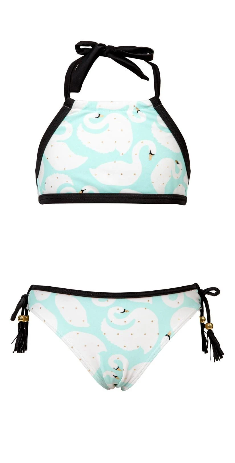 Snapperrock Girl's Swan Halter Bikini Set G15051 2 Snapperrock Girl's Swan Halter Bikini Set G15051 - Image 2
