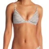 Vitamin A Moss Bikini Top In Cocoa Marin Stripe 77NT MSD