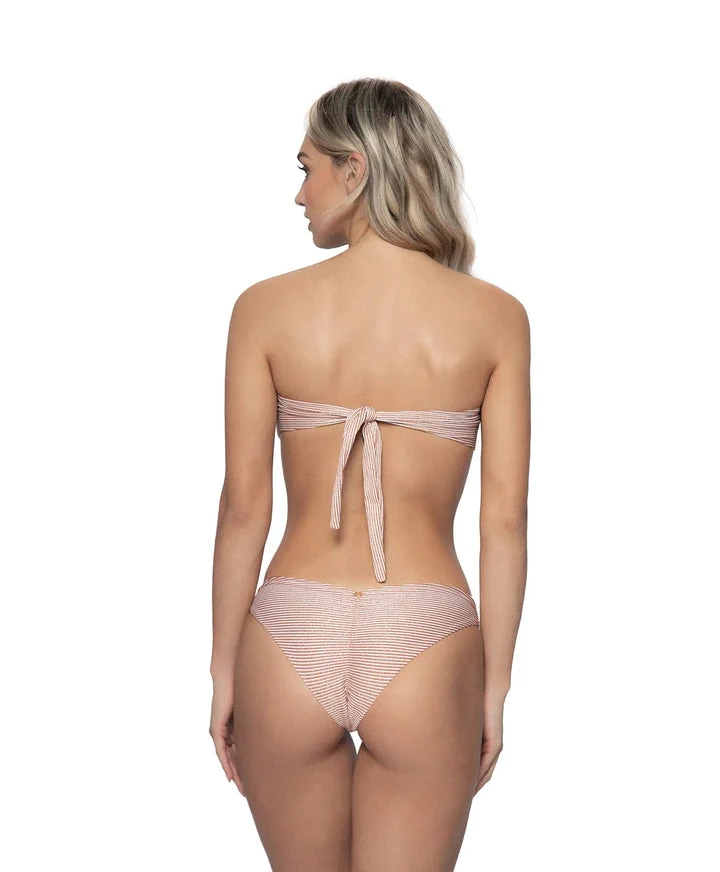 PQ Swim Aperol Stripe Basic Ruched Bottoms 1 PQ Swim Aperol Stripe Basic Ruched Bottoms