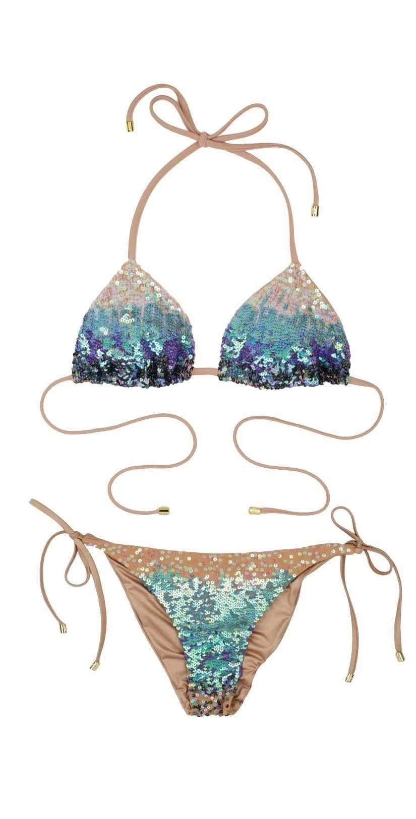 Beach Bunny Ariel Triangle Bikini Top In Mermaid Ombre 5 Beach Bunny Ariel Triangle Bikini Top In Mermaid Ombre - Image 5