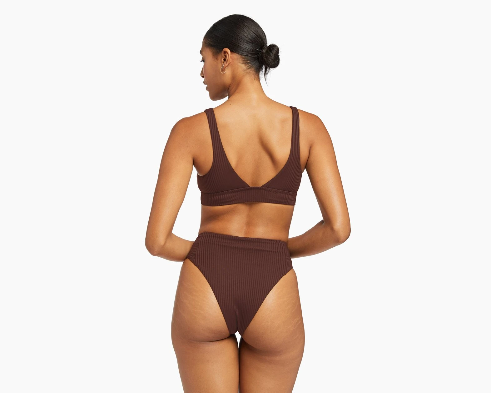Vitamin A Sienna High Waist Bottom- Chocolate Ecorib 1 Vitamin A Sienna High Waist Bottom- Chocolate Ecorib
