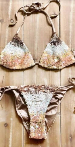 Beach Bunny Ariel Triangle Bikini Top In Blush -Southbeachswimsuits Shop flatarielnude