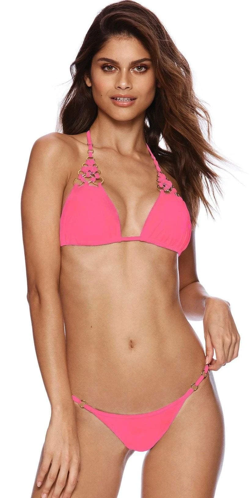 Beach Bunny Ireland Ring Triangle Top In Pink 1 Beach Bunny Ireland Ring Triangle Top In Pink