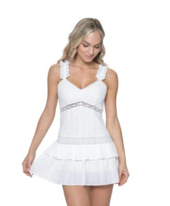 PQ Swim Maddie Ruffle Dress In Water Lily