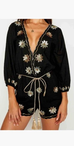 Beach Bunny Myra Romper In Black -Southbeachswimsuits Shop myra b12110c5 blck 3