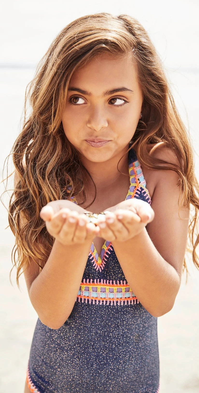 PilyQ Kids Sparkle Denim Embroidered One Piece Swimsuit 3 PilyQ Kids Sparkle Denim Embroidered One Piece Swimsuit - Image 3