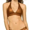 PilyQ Reversible Wave Full Cut Bikini Bottom In Copper