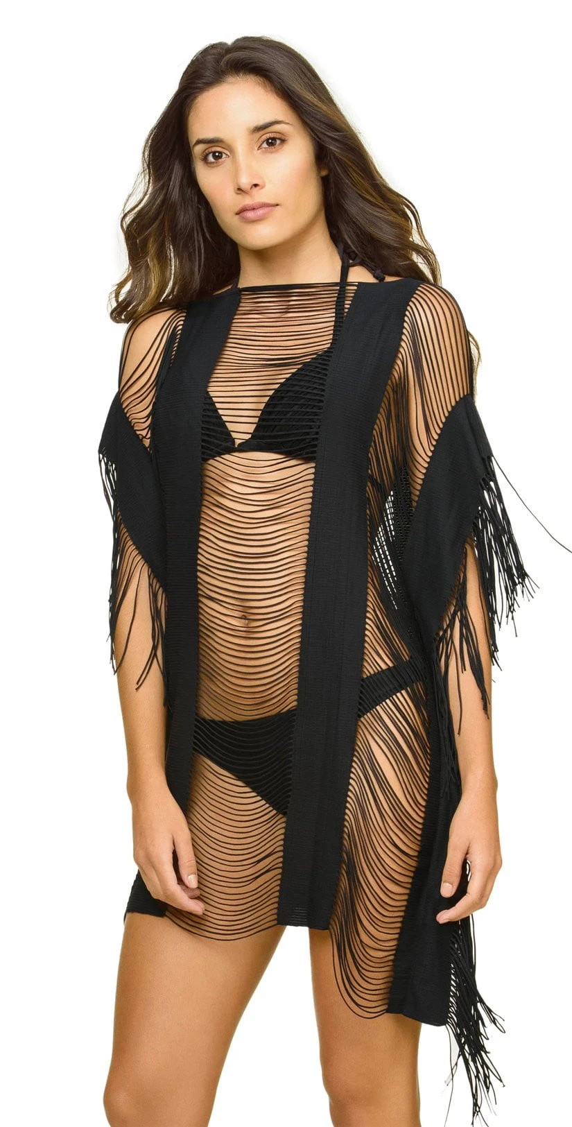 PilyQ Black Gold Monique Cover Up In Black 1 PilyQ Black Gold Monique Cover Up In Black