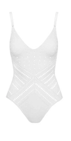 Robin Piccone Clarissa V Neck Crochet One Piece In White 180311-WHT 5 Robin Piccone Clarissa V Neck Crochet One Piece In White 180311-WHT -Southbeachswimsuits Shop robin piccone180311 WHITE FRONT 1024x1024 519c4d05 08ee 44c0 a877 3bc2f243f60d