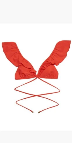 Beach Bunny Scarlette Wrap Bikini Top In Poppy -Southbeachswimsuits Shop scarlette b12108t8 popy