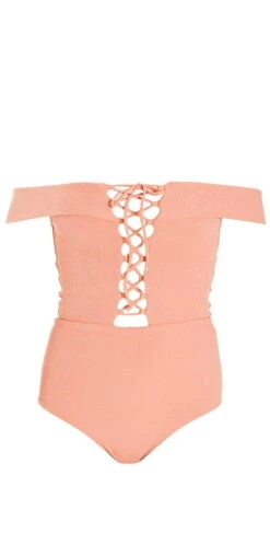 L Space Anja One Piece In Tropical Peach RHAJMC18-TRP -Southbeachswimsuits Shop tropical peachRHAJMC18 TRP 1